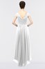 ColsBM Juliana White Elegant V-neck Short Sleeve Zip up Appliques Bridesmaid Dresses