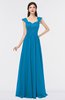 ColsBM Heidi Cornflower Blue Elegant A-line Square Sleeveless Lace Bridesmaid Dresses