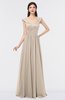 ColsBM Heidi Cream Tan Elegant A-line Square Sleeveless Lace Bridesmaid Dresses