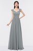 ColsBM Heidi Frost Grey Elegant A-line Square Sleeveless Lace Bridesmaid Dresses