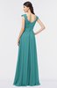 ColsBM Heidi Lake Blue Elegant A-line Square Sleeveless Lace Bridesmaid Dresses