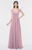 ColsBM Heidi Mist Pink Elegant A-line Square Sleeveless Lace Bridesmaid Dresses