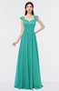 ColsBM Heidi Turquoise G97 Elegant A-line Square Sleeveless Lace Bridesmaid Dresses
