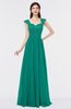 ColsBM Heidi Viridian Green Elegant A-line Square Sleeveless Lace Bridesmaid Dresses