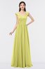 ColsBM Heidi Wax Yellow Elegant A-line Square Sleeveless Lace Bridesmaid Dresses