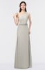 ColsBM Brooklyn Off White Elegant A-line Asymmetric Neckline Sleeveless Floor Length Bridesmaid Dresses