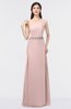 ColsBM Brooklyn Pastel Pink Elegant A-line Asymmetric Neckline Sleeveless Floor Length Bridesmaid Dresses