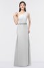 ColsBM Brooklyn White Elegant A-line Asymmetric Neckline Sleeveless Floor Length Bridesmaid Dresses