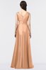 ColsBM Jocelyn Apricot Elegant A-line V-neck Zip up Floor Length Appliques Bridesmaid Dresses