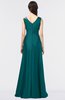 ColsBM Jocelyn Blue Green Elegant A-line V-neck Zip up Floor Length Appliques Bridesmaid Dresses