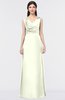 ColsBM Jocelyn Cream Elegant A-line V-neck Zip up Floor Length Appliques Bridesmaid Dresses