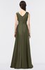 ColsBM Jocelyn Dark Olive Elegant A-line V-neck Zip up Floor Length Appliques Bridesmaid Dresses