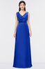 ColsBM Jocelyn Dazzling Blue Elegant A-line V-neck Zip up Floor Length Appliques Bridesmaid Dresses
