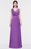 ColsBM Jocelyn Dewberry Elegant A-line V-neck Zip up Floor Length Appliques Bridesmaid Dresses
