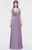 ColsBM Jocelyn Eggplant Elegant A-line V-neck Zip up Floor Length Appliques Bridesmaid Dresses