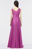 ColsBM Jocelyn Festival Fuchsia Elegant A-line V-neck Zip up Floor Length Appliques Bridesmaid Dresses