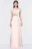ColsBM Jocelyn Fresh Salmon Elegant A-line V-neck Zip up Floor Length Appliques Bridesmaid Dresses