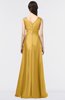 ColsBM Jocelyn Gold Elegant A-line V-neck Zip up Floor Length Appliques Bridesmaid Dresses