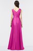 ColsBM Jocelyn Hot Pink Elegant A-line V-neck Zip up Floor Length Appliques Bridesmaid Dresses