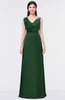 ColsBM Jocelyn Hunter Green Elegant A-line V-neck Zip up Floor Length Appliques Bridesmaid Dresses