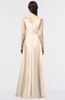 ColsBM Jocelyn Linen Elegant A-line V-neck Zip up Floor Length Appliques Bridesmaid Dresses