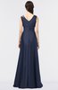 ColsBM Jocelyn Navy Blue Elegant A-line V-neck Zip up Floor Length Appliques Bridesmaid Dresses