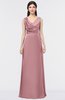 ColsBM Jocelyn Nectar Pink Elegant A-line V-neck Zip up Floor Length Appliques Bridesmaid Dresses