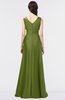 ColsBM Jocelyn Olive Green Elegant A-line V-neck Zip up Floor Length Appliques Bridesmaid Dresses