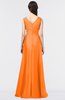 ColsBM Jocelyn Orange Elegant A-line V-neck Zip up Floor Length Appliques Bridesmaid Dresses