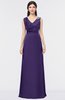 ColsBM Jocelyn Parachute Purple Elegant A-line V-neck Zip up Floor Length Appliques Bridesmaid Dresses