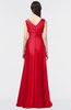 ColsBM Jocelyn Red Elegant A-line V-neck Zip up Floor Length Appliques Bridesmaid Dresses