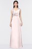 ColsBM Jocelyn Rosewater Pink Elegant A-line V-neck Zip up Floor Length Appliques Bridesmaid Dresses