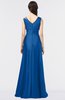 ColsBM Jocelyn Royal Blue Elegant A-line V-neck Zip up Floor Length Appliques Bridesmaid Dresses