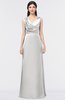 ColsBM Jocelyn Silver Gray Elegant A-line V-neck Zip up Floor Length Appliques Bridesmaid Dresses