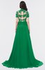 ColsBM Eliza Green Elegant A-line V-neck Short Sleeve Zip up Sweep Train Bridesmaid Dresses