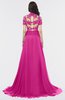 ColsBM Eliza Hot Pink Elegant A-line V-neck Short Sleeve Zip up Sweep Train Bridesmaid Dresses