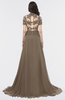ColsBM Eliza Latte Elegant A-line V-neck Short Sleeve Zip up Sweep Train Bridesmaid Dresses