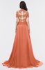 ColsBM Eliza Persimmon Elegant A-line V-neck Short Sleeve Zip up Sweep Train Bridesmaid Dresses