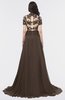 ColsBM Eliza Puce Elegant A-line V-neck Short Sleeve Zip up Sweep Train Bridesmaid Dresses