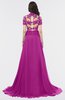 ColsBM Eliza Raspberry Elegant A-line V-neck Short Sleeve Zip up Sweep Train Bridesmaid Dresses
