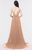 ColsBM Iris Almost Apricot Mature A-line Sweetheart Short Sleeve Zip up Sweep Train Bridesmaid Dresses