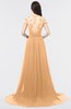 ColsBM Iris Apricot Mature A-line Sweetheart Short Sleeve Zip up Sweep Train Bridesmaid Dresses