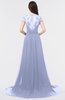 ColsBM Iris Blue Heron Mature A-line Sweetheart Short Sleeve Zip up Sweep Train Bridesmaid Dresses
