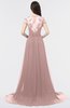 ColsBM Iris Blush Pink Mature A-line Sweetheart Short Sleeve Zip up Sweep Train Bridesmaid Dresses