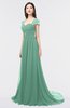 ColsBM Iris Bristol Blue Mature A-line Sweetheart Short Sleeve Zip up Sweep Train Bridesmaid Dresses