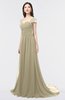 ColsBM Iris Candied Ginger Mature A-line Sweetheart Short Sleeve Zip up Sweep Train Bridesmaid Dresses