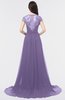 ColsBM Iris Chalk Violet Mature A-line Sweetheart Short Sleeve Zip up Sweep Train Bridesmaid Dresses