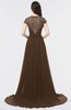 ColsBM Iris Chocolate Brown Mature A-line Sweetheart Short Sleeve Zip up Sweep Train Bridesmaid Dresses