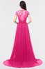 ColsBM Iris Fandango Pink Mature A-line Sweetheart Short Sleeve Zip up Sweep Train Bridesmaid Dresses
