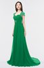 ColsBM Iris Green Mature A-line Sweetheart Short Sleeve Zip up Sweep Train Bridesmaid Dresses